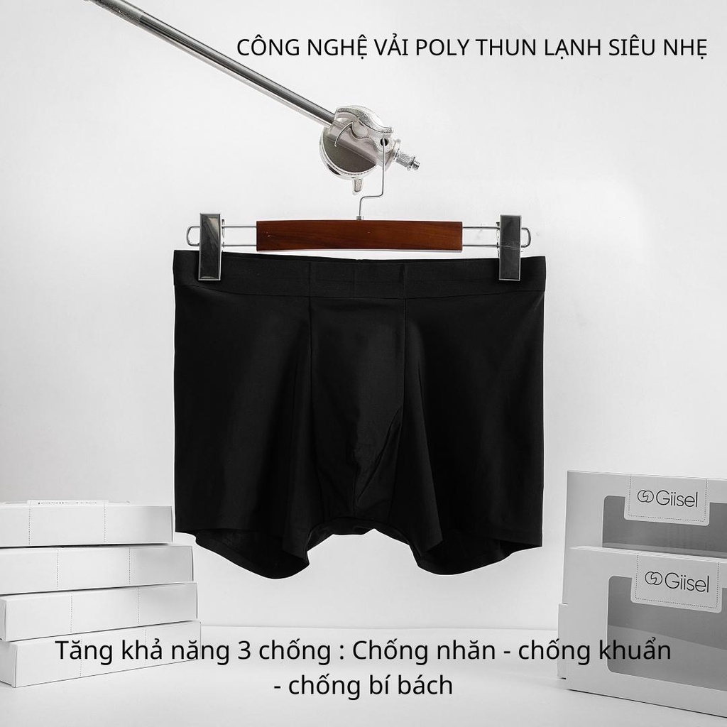 Quần SỊP ĐÙI BOXER kiểu quần lót nam đúc co giãn không đường may - Giisel