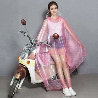 áo mưa trong 2 đầu chấm bi 