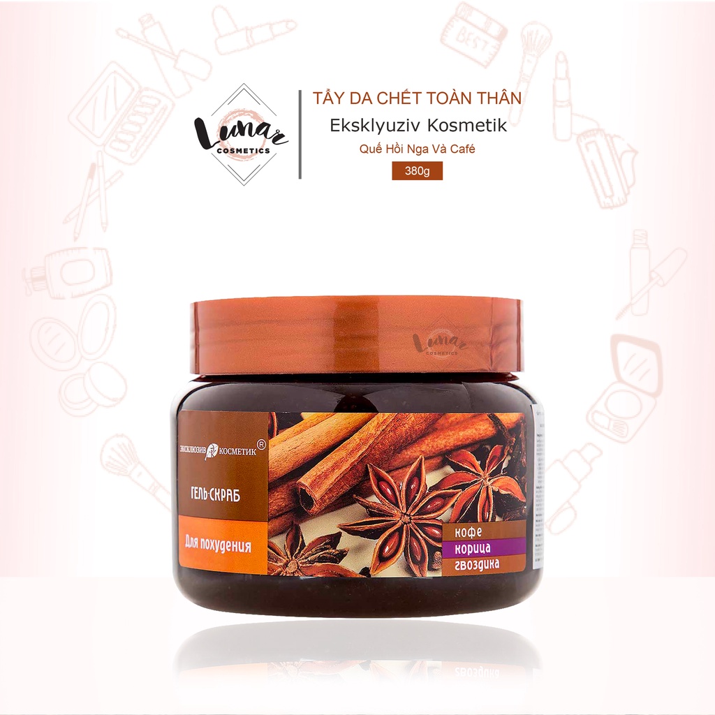 [Mẫu Mới] Tẩy Da Chết Toàn Thân Quế Hồi Nga Và Café 380g Dạng Hạt Gel Scrub Coffee &amp; Cinnamon Cloves