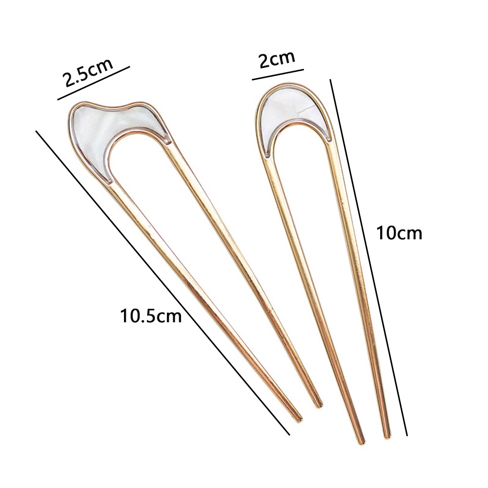 Trâm cài tóc hình chữ U bằng kim loại nhiều màu thời trang MIHAN1