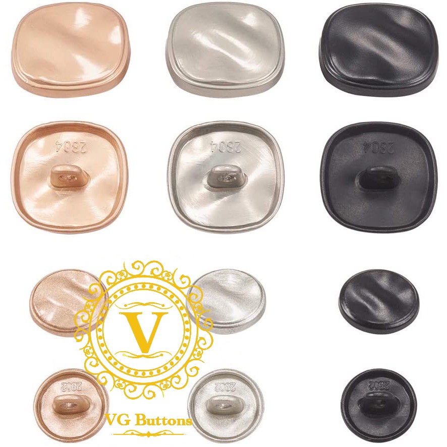 #15 Cúc kim loại cao cấp, cúc vuông, phù hợp áo vest nam và nữ, áo khoác măng tô, áo khoác dạ 1,2cm 1,8cm