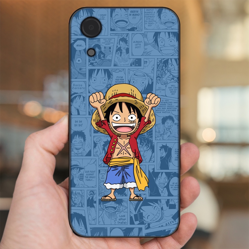 Ốp lưng Samsung A03 Core viền đen in hình Luffy One Piece