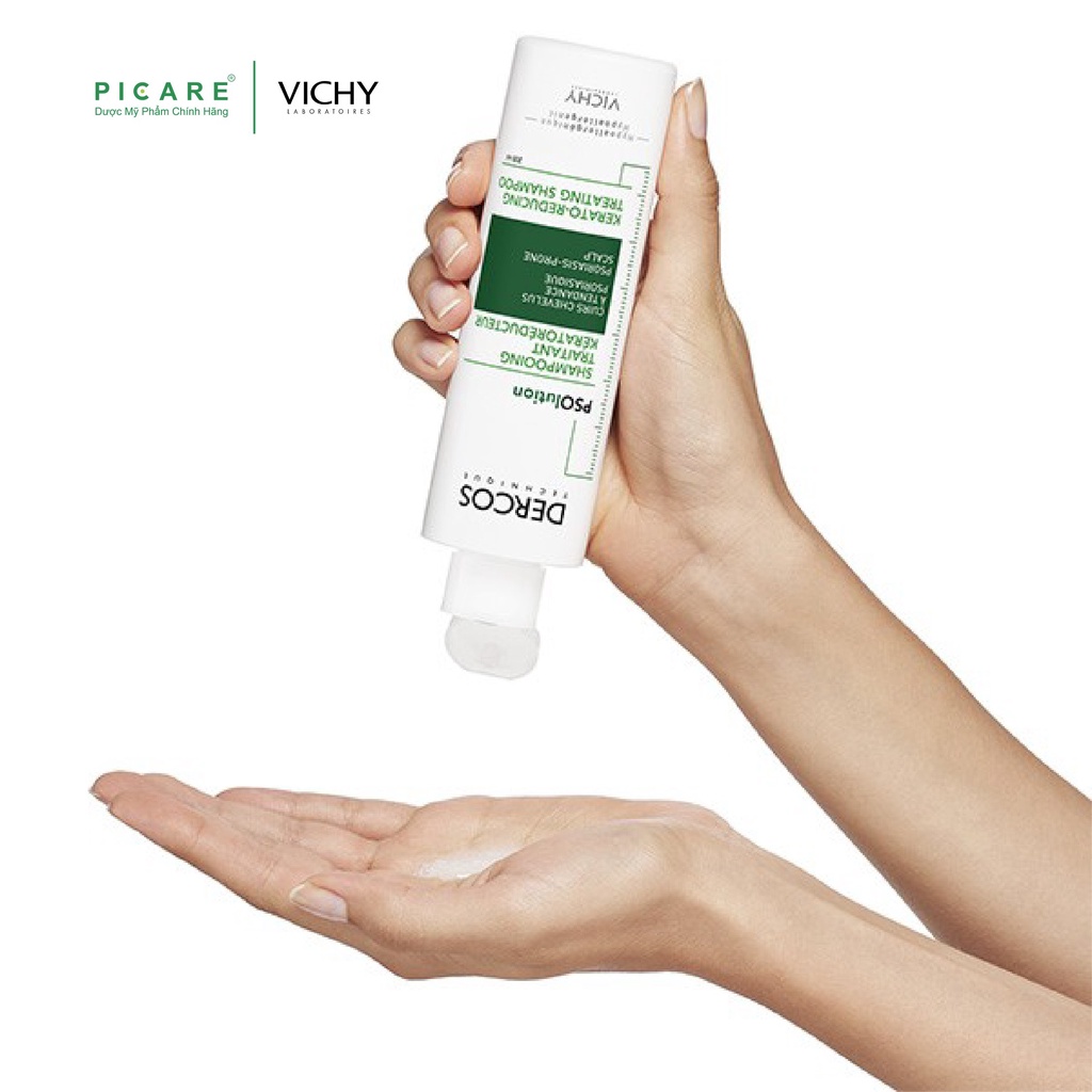 Dầu gội làm sạch tóc và da đầu dành cho da đầu gàu ngứa Vichy Dercos PSOlution Kerato-Reducing Treating Shampoo 200ml
