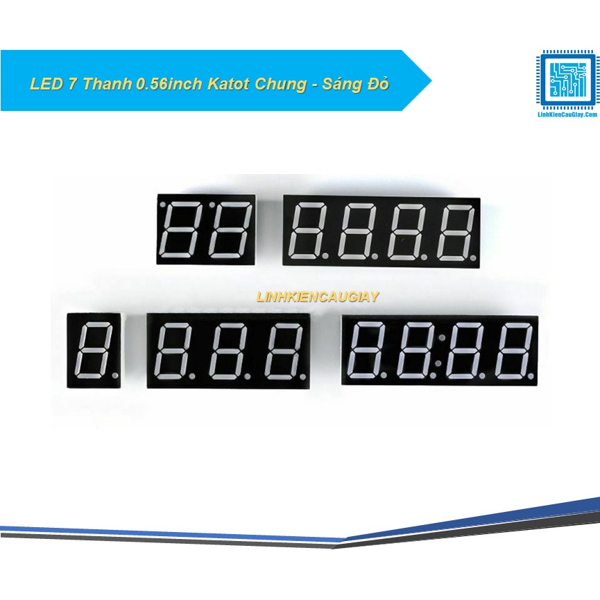 LED 7 Thanh 0.56inch Katot Chung - Sáng Đỏ