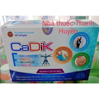 Cadik canxi nano, d3, dầu cá, aquamin f từ tảo biển, k2 hộp 60 viên # chính hãng