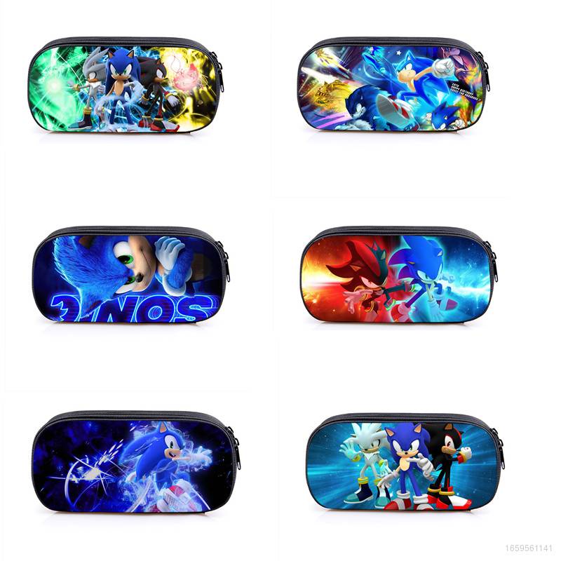 Túi Đựng Bút Hình Nhím Sonic Hoạt Hình Sức Chứa Lớn Cho Trẻ Em