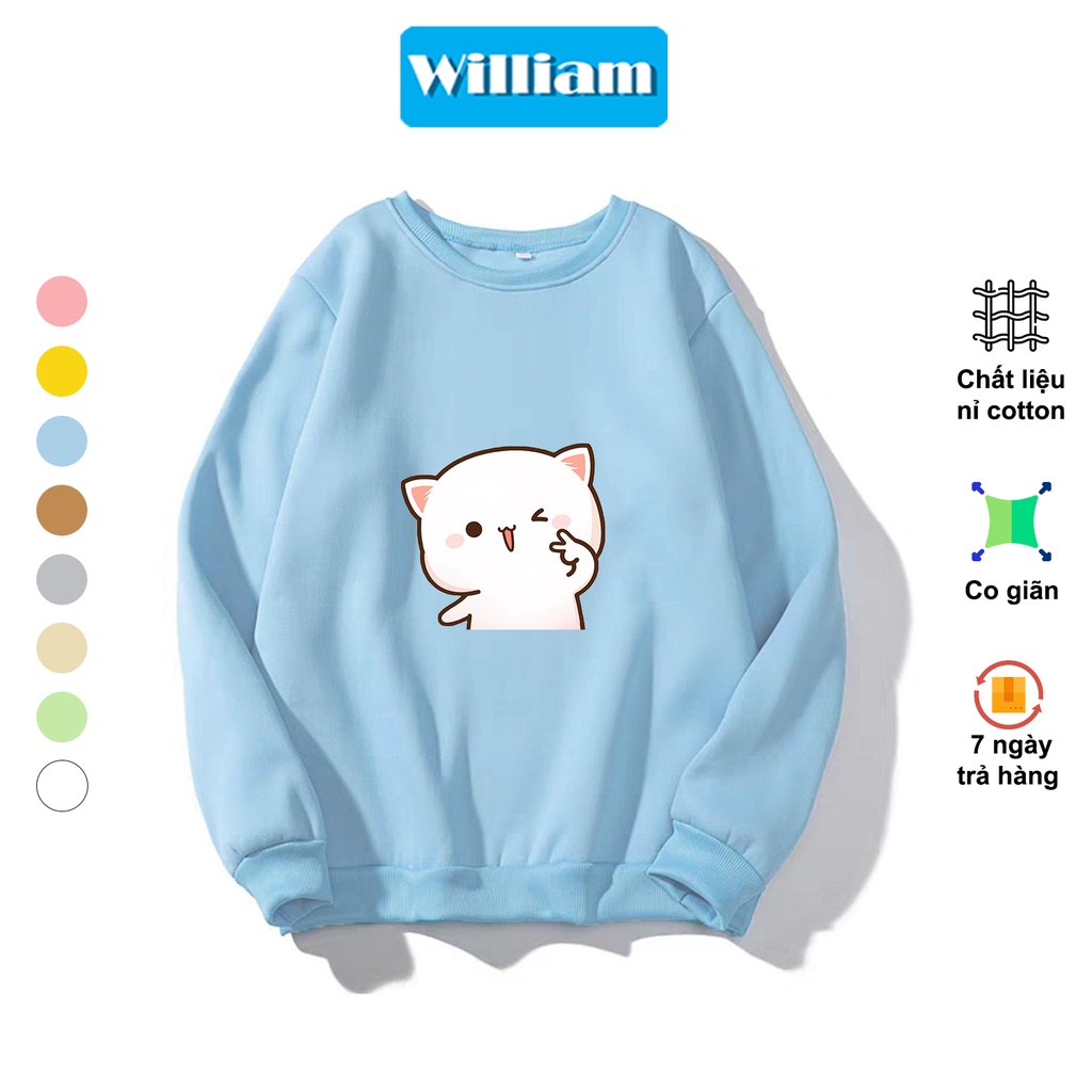 Áo sweater nam nữ hình Mèo dễ thương chất nỉ bông dày dặn, in Pet cao cấp William - DS221