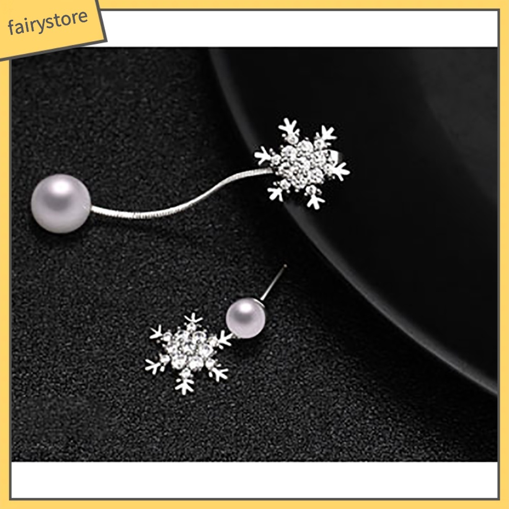 Đôi Khuyên Tai Dài Tạo Hình Hoa Tuyết Thời Trang Cho Nữ