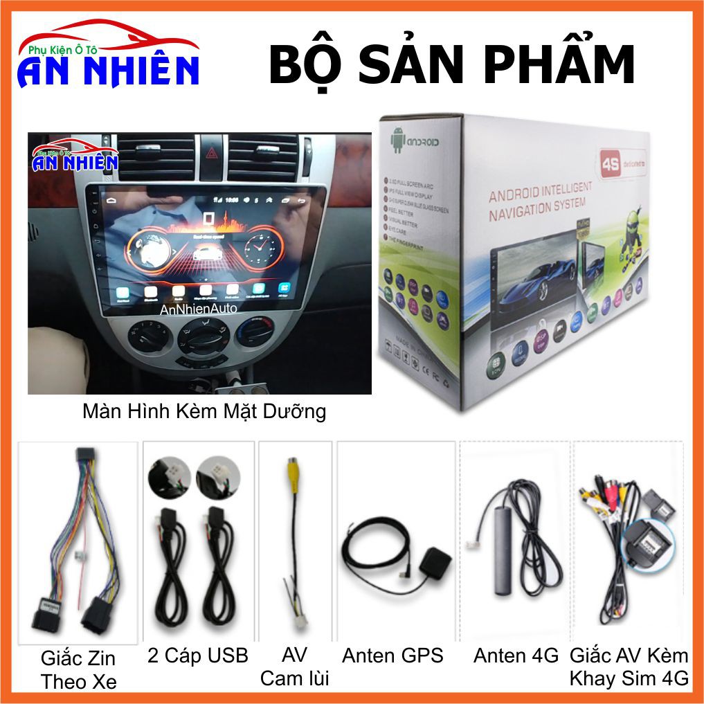 Màn Hình Android 10 inch Cho Xe LACETTI 2006-2010 - Đầu DVD Chạy Android Kèm Mặt Dưỡng Giắc Zin Cho LACETTI