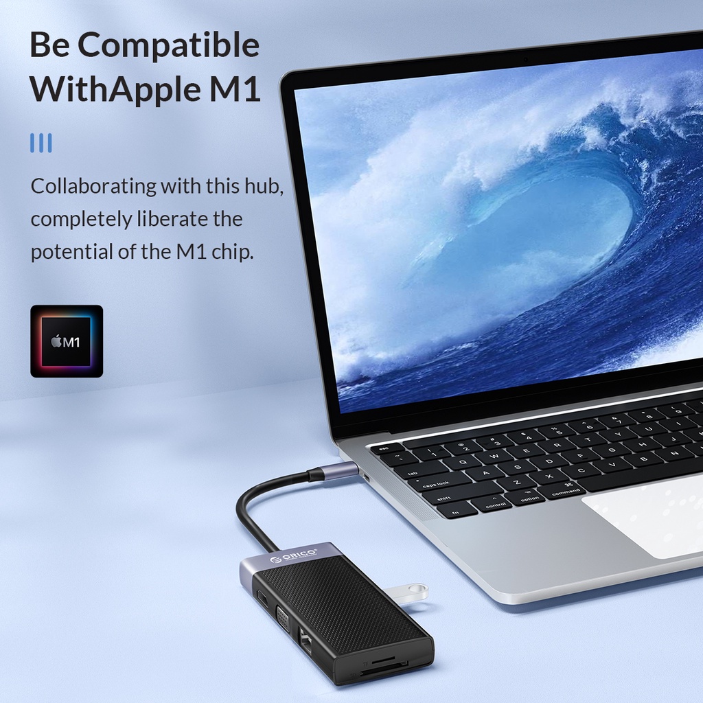 Ố cắm nối dài đa diện HDMI ORICO MDK-10P USB Type C chuyên dụng thích hợp cho Thunderbolt 4 Macbook Notebook Ipad