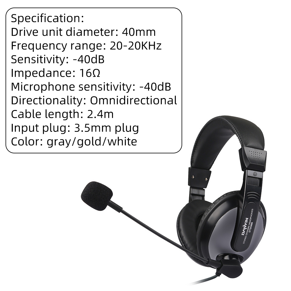 Online Classes Headset Headphone Single 3.5mm Port Professional HD Noise Reduction Headphone Foldable Microphone Gaming Headset