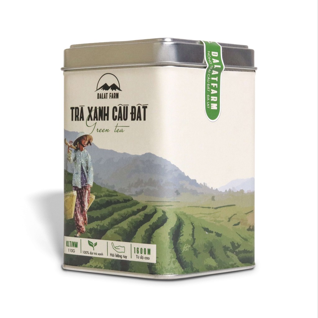 Trà Xanh Cầu Đất Dalat Farm - Phiên Bản Đặc Biệt Bà Tôi - Hộp 110 Gr