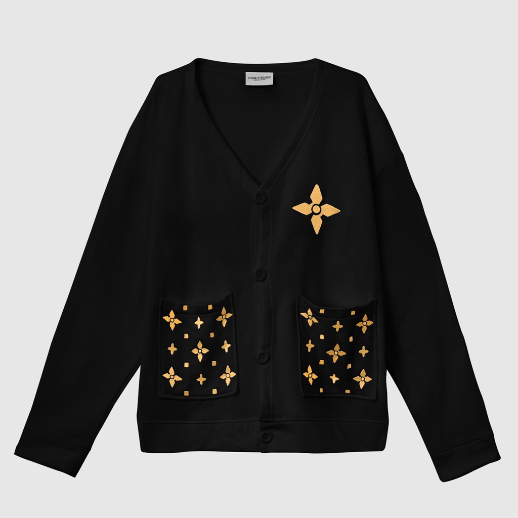 [Mã BMBAU50 giảm 50K đơn 150K] Áo Cardigan LDV Black Gold Motifs Pockets | BigBuy360 - bigbuy360.vn