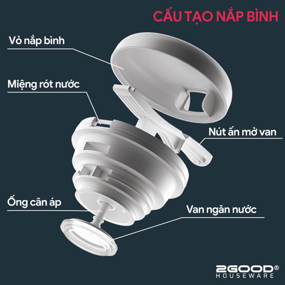Phích Pha Trà, Bình Giữ Nhiệt, Bình Ủ 2GOOD FLASK B16  Giữ Nhiệt Nóng Lạnh Suốt 24h