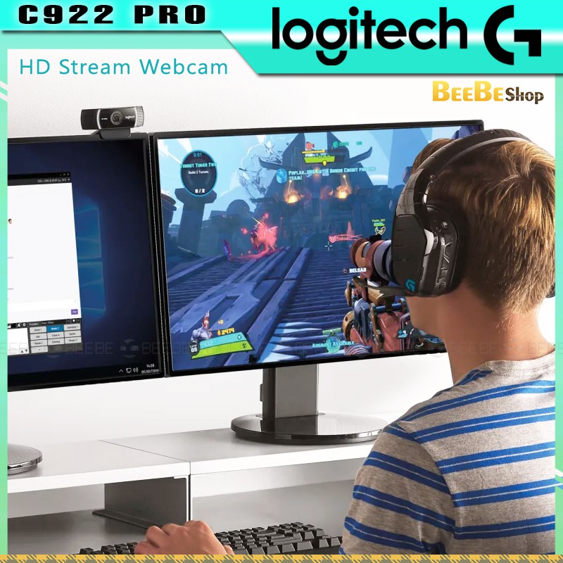 Logitech C922 Pro - Camera Góc Rộng Cho Game Thủ, Full HD 1080