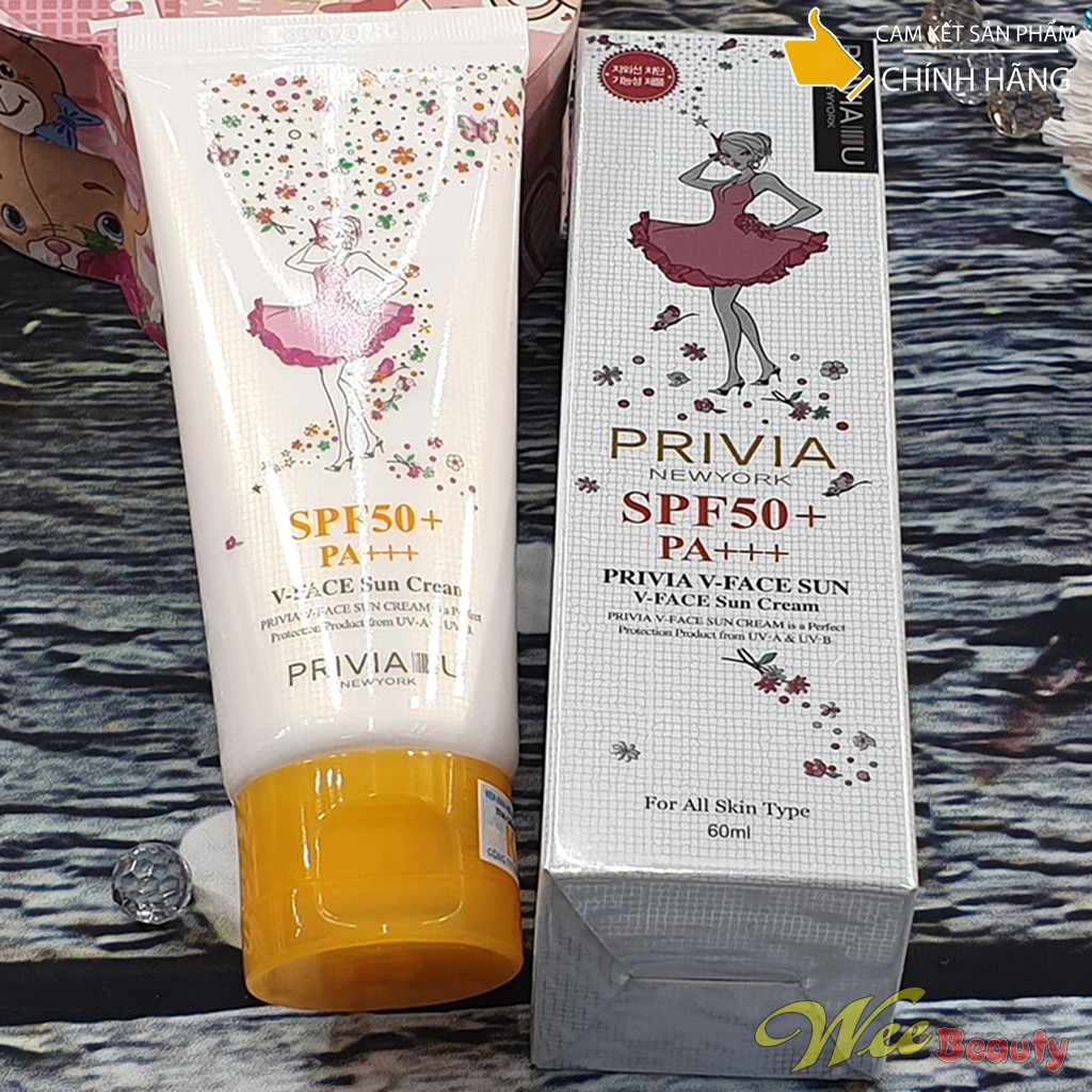 Kem Chống Nắng V-Face Sun Cream 60ml [SPF50+, PA+++] - Privia [Hàn Quốc]