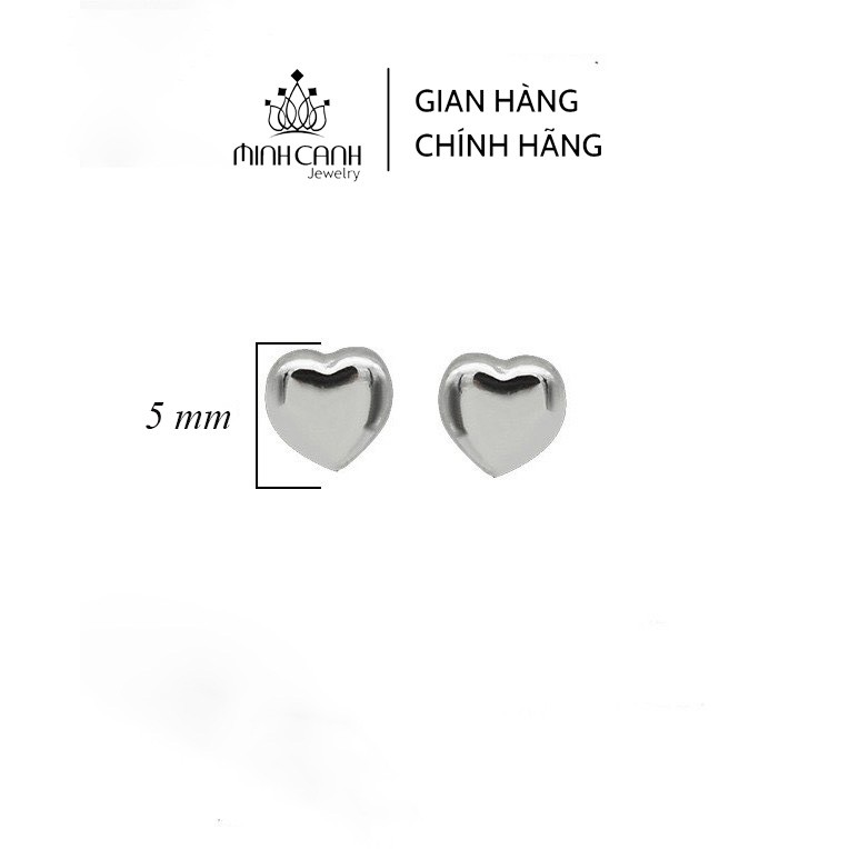 Bông Tai Bạc Trái Tim Phồng 3D Minh Canh Jewelry