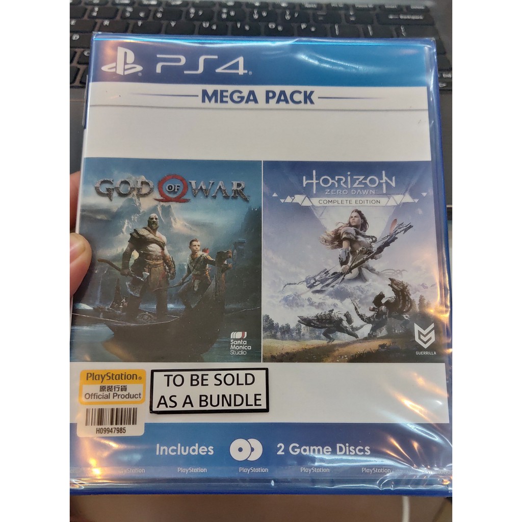 Đĩa game Ps4 Mega pack gồm 2 game God of war 4 và Horizon Complete Edition