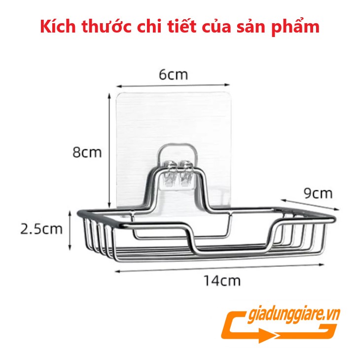 GIÁ INOX ĐỰNG XÀ BÔNG dán tường khay đựng đồ nhà tắm tiện lợi kệ đựng xà phòng siêu dính thép không gỉ - giadunggiare.vn