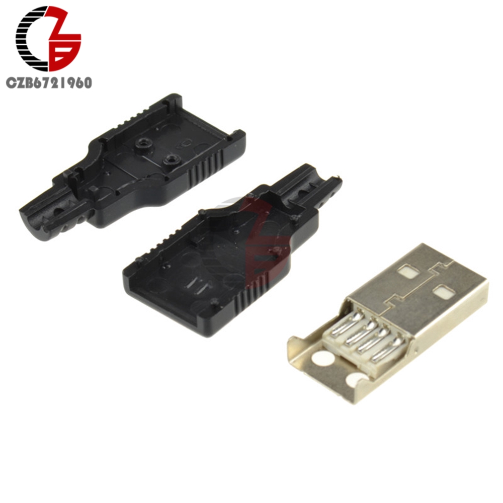 Set 10 đầu nối điều hợp USB2.0 type-A giắc cắm 4 pin USB có nắp bằng nhựa đen | BigBuy360 - bigbuy360.vn