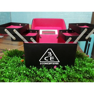 Cốp Trang Điểm 3CE/ 3 Tầng 5 Ngăn / [ Tặng 1 Bát Trộn Mặt Nạ ]