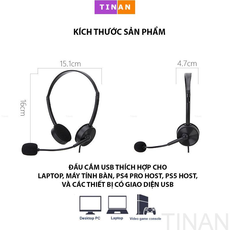 [Đầu Cắm USB] Tai Nghe Có Dây TINAN BW822 Kèm Mic, Thích Hợp Dùng Chăm Sóc Khách Hàng, Học Online