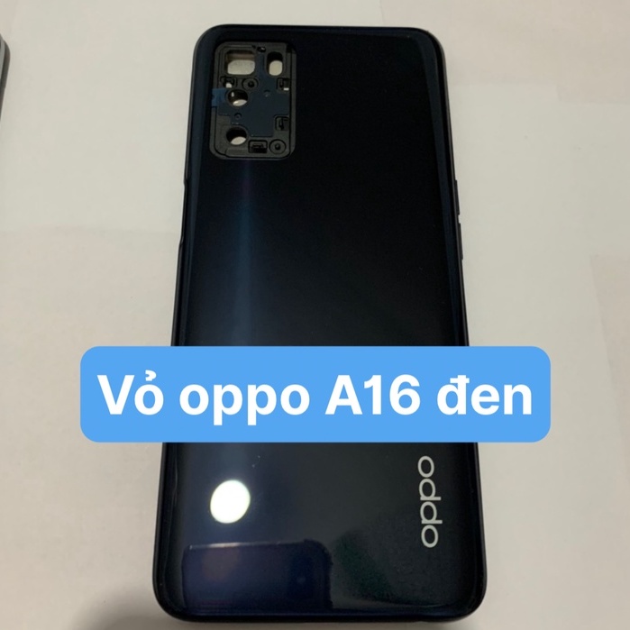 Bộ vỏ zin Oppo A16 2021 gồm lưng xương, phím âm lượng, kính camera