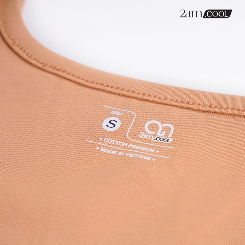 Áo 2 Dây Croptop Bản To Cổ Vuông Nhiều Màu Chất Thun Cotton 4 Chiều Dày Dặn 2AM
