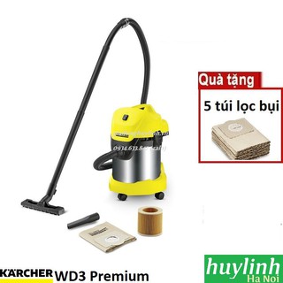 Máy hút bụi khô và ướt Karcher WD3 Premium - Tặng 5 túi lọc bụi