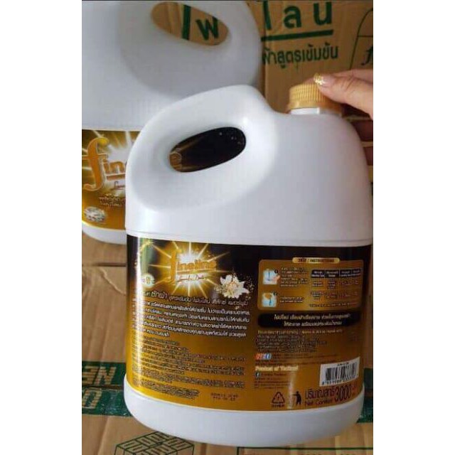 NƯỚC GIẶT FINELINE 3000ML THÁI LAN MÀU VÀNG ĐEN TEM CHỐNG HÀNG GIẢ ( 1 đơn đặt tối đa 2 can)