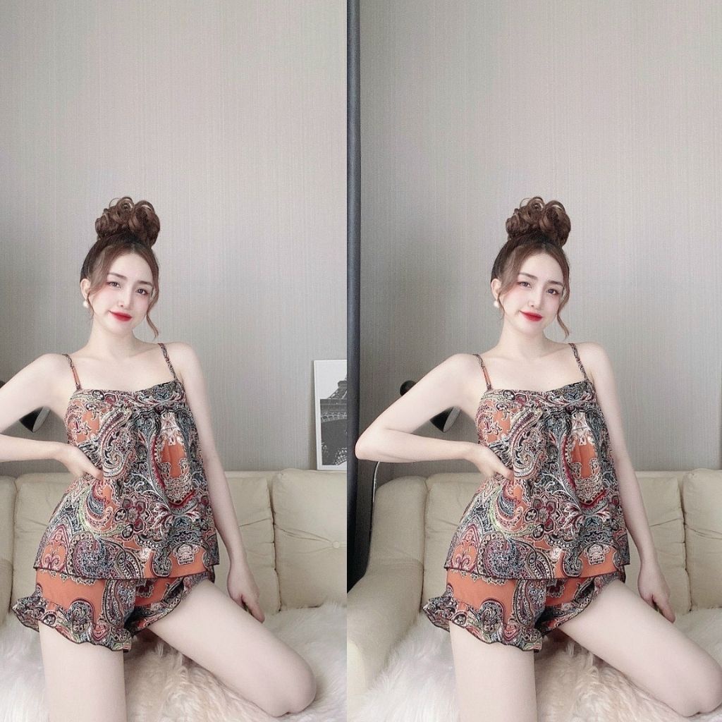 Đồ ngủ nữ❣️FREE SHIP❣️Đồ ngủ sexy lụa cao cấp mềm mại xinh xắn &lt; 58kg