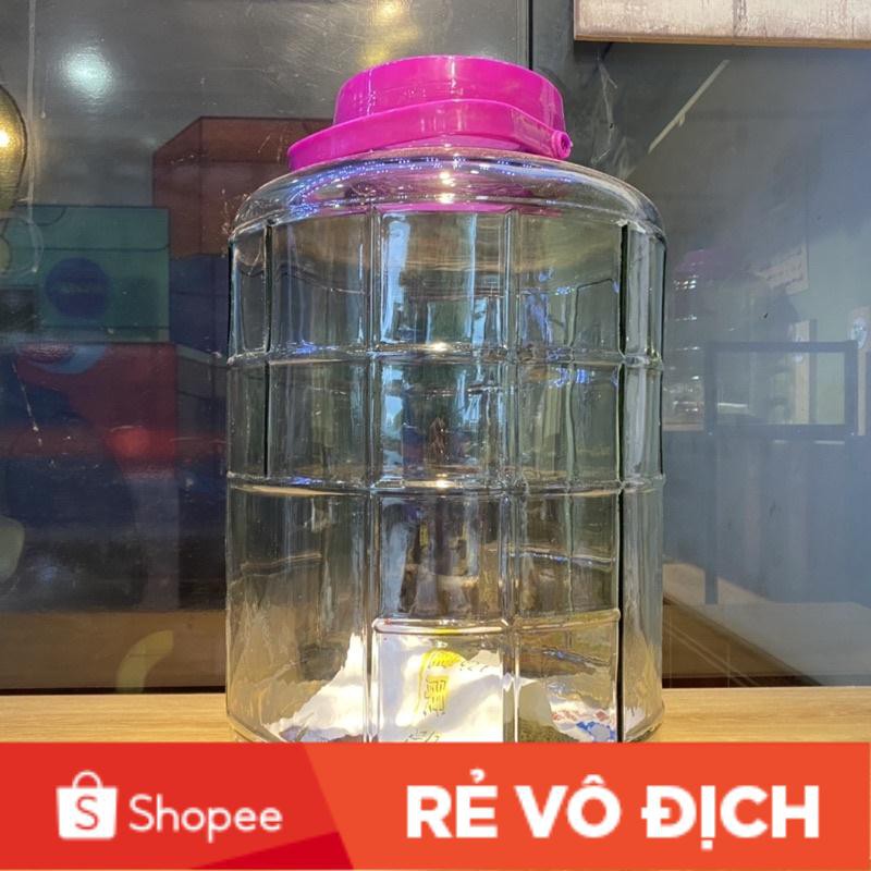 🔥[VIDEO SHOP TỰ QUAY]🔥 Bình Thuỷ Tinh Nắp Tím Có Quai Xách - Dùng Để Ngâm, Ủ - Dung Tích 2L, 3L, 5L, 8L, 10L, 16L, 20L