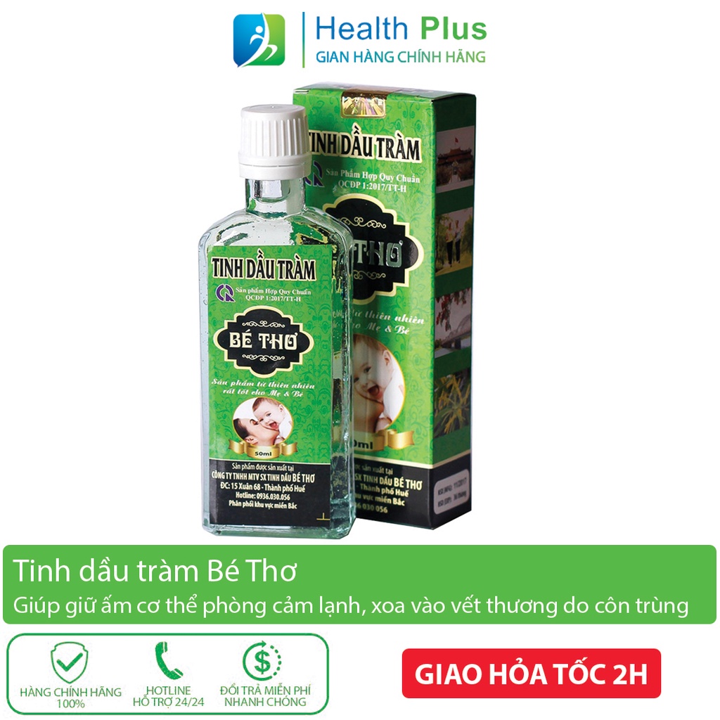 Tinh Dầu Tràm Bé Thơ 50ml Tinh Dầu Tràm Huế Nguyên Chất Nguyên Liệu 100%