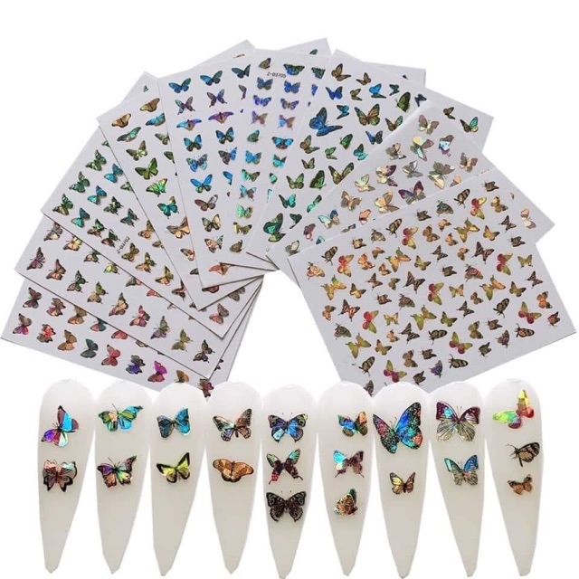 Combo 10 tấm sticker 3D phản quang