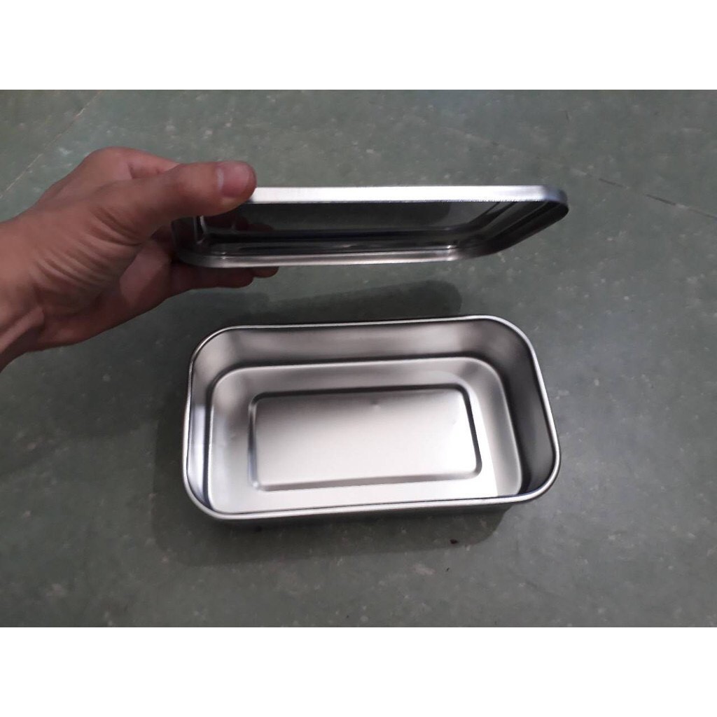 Hộp đựng dụng cụ tiều phẫu chữ nhật kích thước 22x12x5cm kèm theo nắp đậy