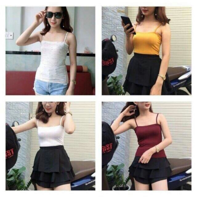 Áo Hai Dây Ngang Hàng Tại Xưởng Thun Cotton 4 chiều | BigBuy360 - bigbuy360.vn