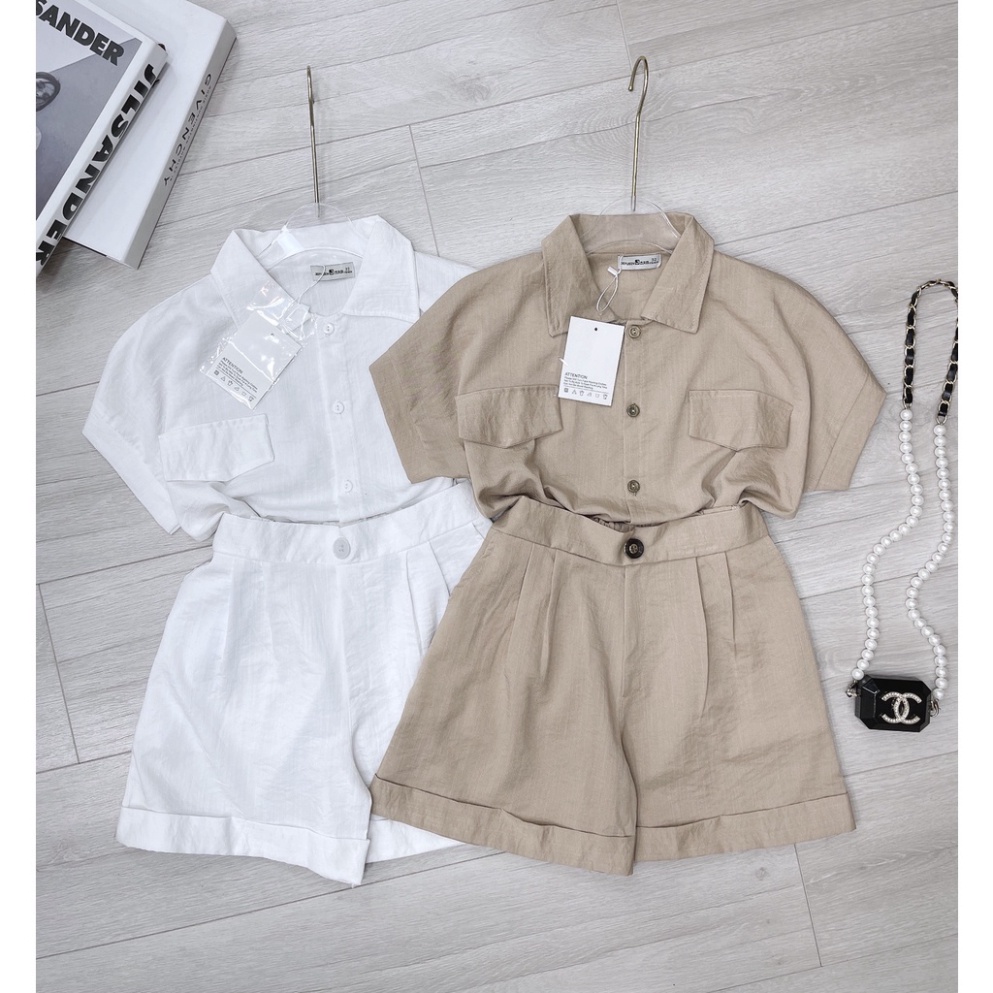 Set sơ mi đũi trơn basic gập gấu TL370 0322
