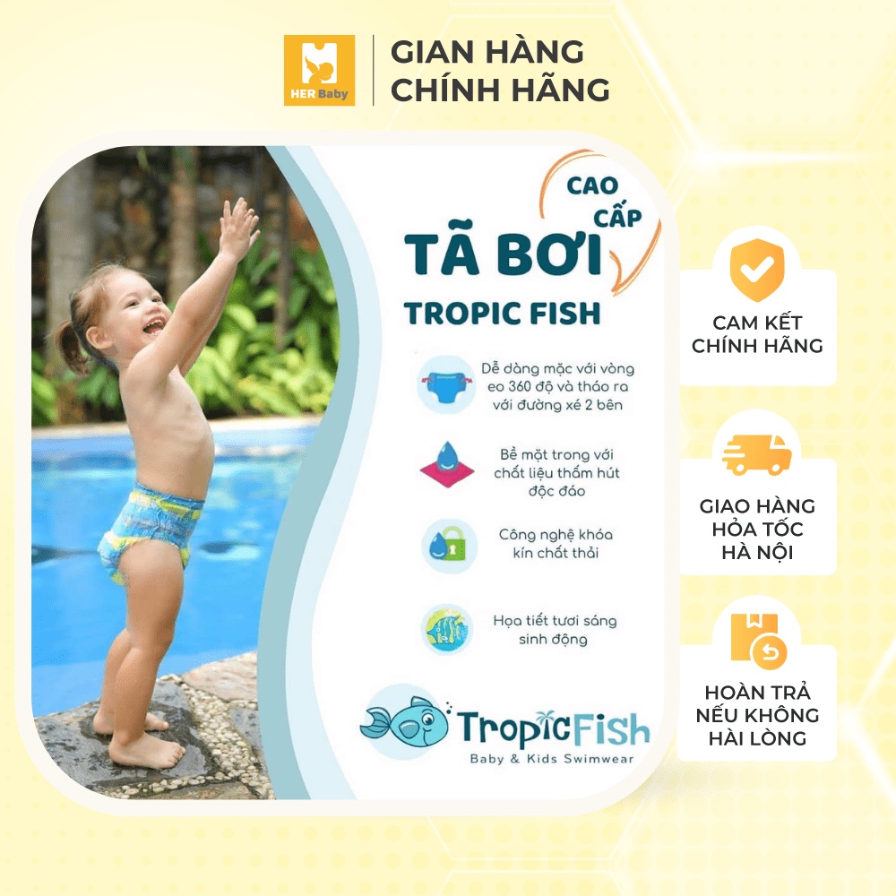 Tã bỉm quần bơi Tropic Fish cho bé đủ size - Herbaby