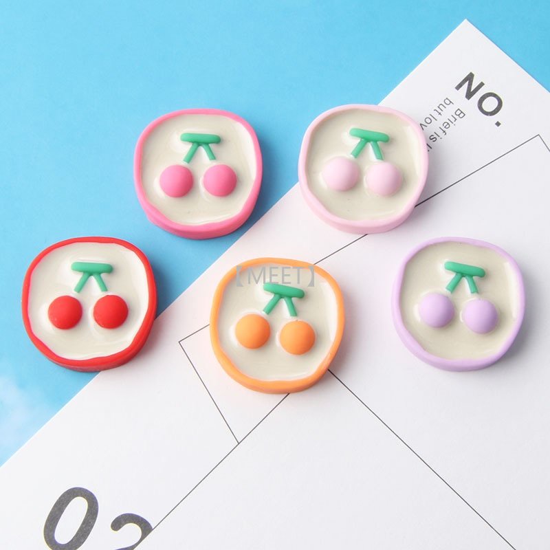 1 Phụ Kiện Hình Quả Cherry Hoạt Hình Bằng Nhựa Resin Tự Làm Trang Sức Thủ Công