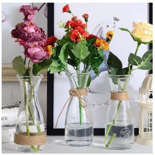 Combo 2 Bình Hoa Thủy Tinh Eo 350ml & 500ml – Lọ Hoa Thủy Tinh Trang Trí Bàn Làm Việc, Bàn Ăn, Decor Phòng Khách
