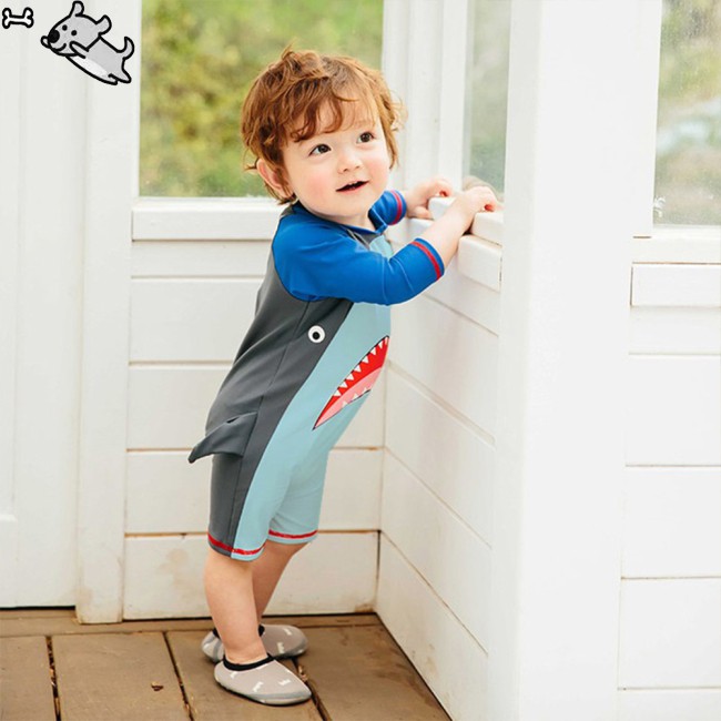 COD Boy 1 to 6 Years Old Cartoon Sleeve Long Swimsuit Sun Block Swimsuit | BigBuy360 - bigbuy360.vn