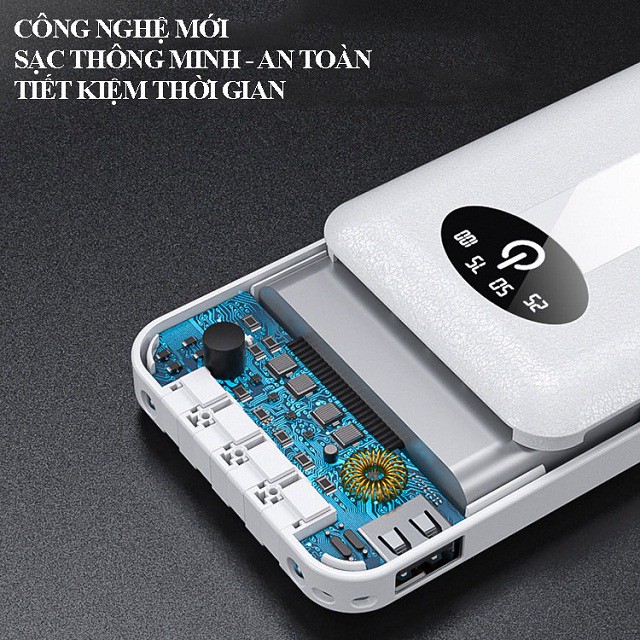 [Mẫu 2021] Sạc dự phòng chính hãng SD Design G01✔10000mAh ✔Kèm 4 cáp sạt - giá đỡ, xạc du phong,Bảo hành 1 năm