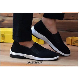 Giày lười thể thao nam Black