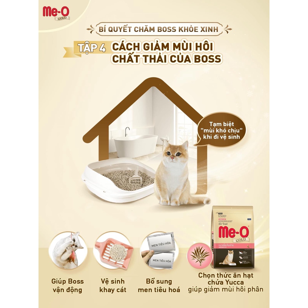 Thức Ăn Cho Mèo Nuôi Trong Nhà Hạt Me-O Gold Indoor - Miki Petshop
