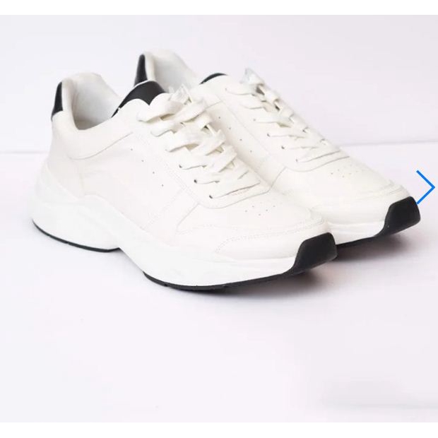 GIÀY SNEAKERS NAM H&M,  XUẤT DƯ MỸ , TRẮNG GÓT ĐEN - GL41