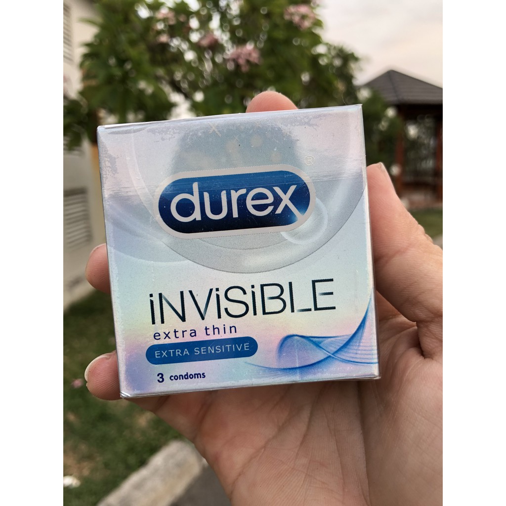 [CHÍNH HÃNG] Bao cao su Durex Invisible Extra Thin Extra Sensitive Hộp 3 bao, Siêu Mỏng Ôm Sát