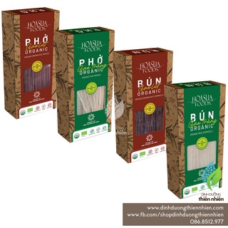 Bún gạo trắng, bún lứt, phở gạo trắng, phở gạo lứt hữu cơ hoa sữa foods organic brown rice noodles, 250g
