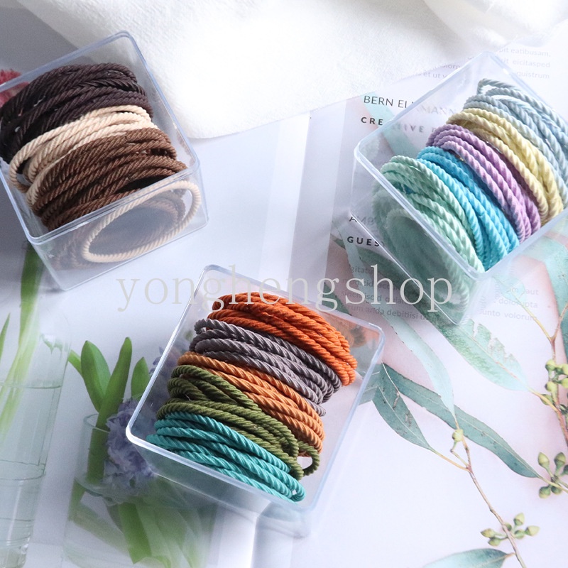 Set 50 Dây Thun Cột Tóc Co Giãn Nhiều Màu Sắc