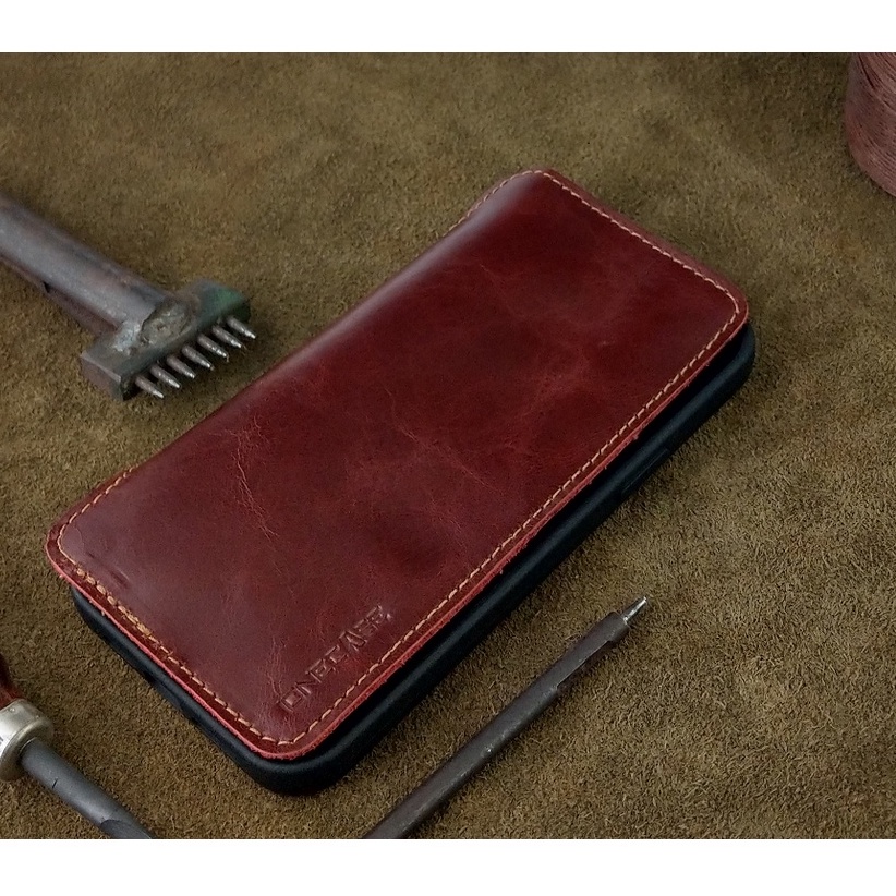 Bao Da Iphone 13 pro max / 14 pro max Luxury Handmade Da Bò Thật may thủ công