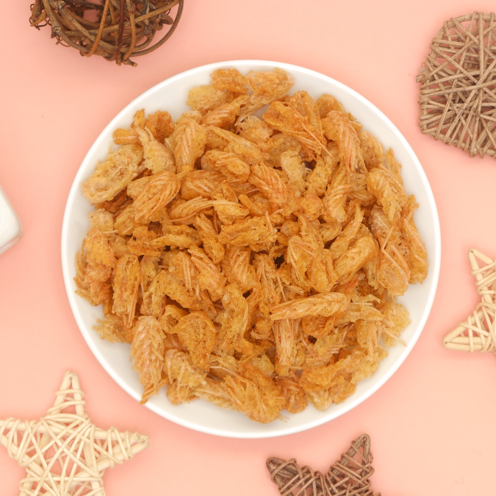 Đầu Tôm chiên giòn Phi Long, snack ăn vặt giòn, thơm, ngon, đầu tôm vị cay, vị tự nhiên